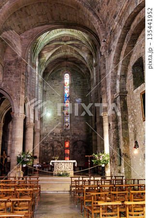 Interior of the church of Notre-Dame-de-l'Assomption in Moustier 135441952