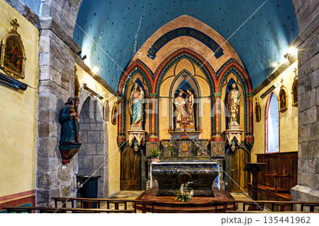 Interior of the church Notre Dame du Bon Port in Gavarnie in Hau Interior of the church Notre Dame du Bon Port in Gavarnie in Hau 135441962