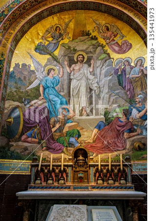 Interior of the Basilica in the Sanctuary of Lourdes, France. Interior of the Basilica in the Sanctuary of Lourdes, France. 135441973