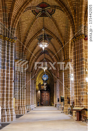 Interior of the Cathedral Saint Mary in Pamplona, Navarre, Spain 135442005