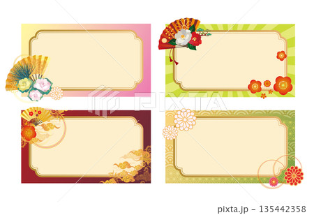和風装飾フレーム枠セット 135442358