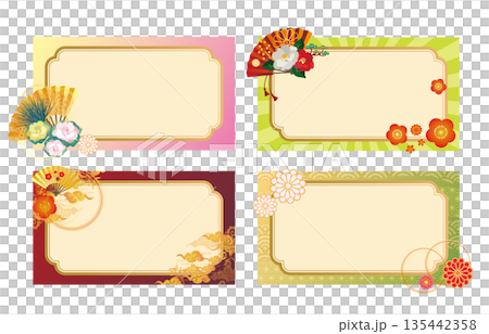 和風装飾フレーム枠セット 135442358