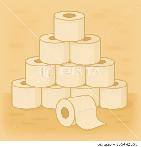 トイレットペーパーの山 135442565