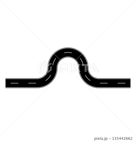 Curved S shaped road icon for traffic detour, driving and navigation Curved S shaped road icon for traffic detour, driving and navigation 135442662