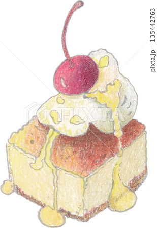 ice cream Watercolor Illustration for Cooking Concept ice cream Watercolor Illustration for Cooking Concept 135442763