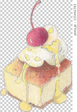ice cream Watercolor Illustration for Cooking Concept ice cream Watercolor Illustration for Cooking Concept 135442763