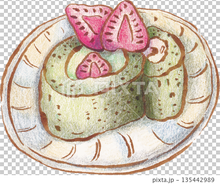 Bakery cake pastry watercolor illustration 135442989