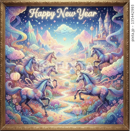 馬の絵画 135442993