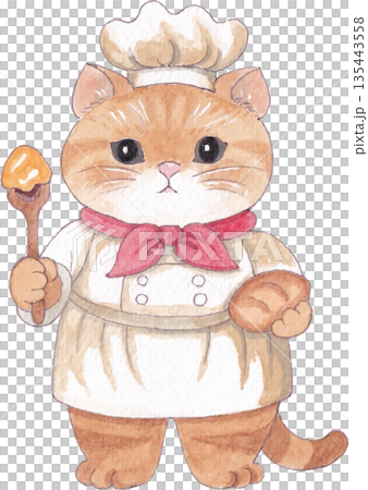 Cat Watercolor Illustration Cute Animal Art Cat Watercolor Illustration Cute Animal Art 135443558