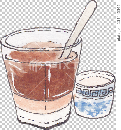 Coffee artistic watercolor drink graphic Coffee artistic watercolor drink graphic 135443566