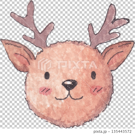 Deer Watercolor Painting Woodland Animal Illustration 135443572