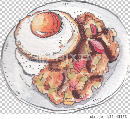 Food Watercolor Illustration for Culinary Design 135443578