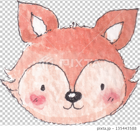 Fox Watercolor Painting Woodland Animal Illustration 135443588