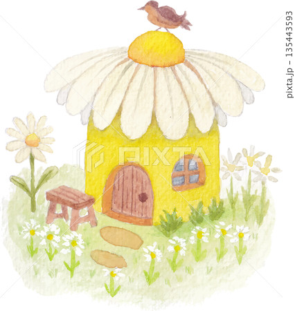 house watercolor element for creative design 135443593