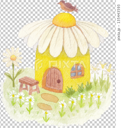 house watercolor element for creative design 135443593