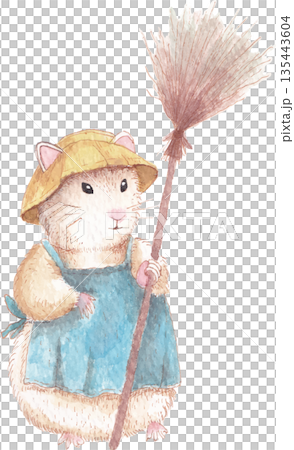 Mouse Watercolor Painting Woodland Animal Illustration 135443604