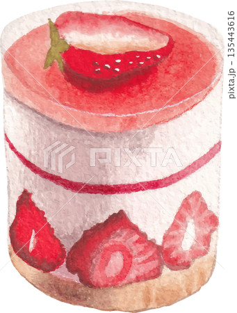 Bakery dessert watercolor illustration collection 135443616