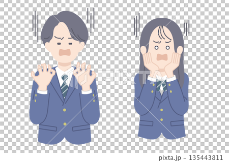 震驚的學生，無論男女，插圖 135443811