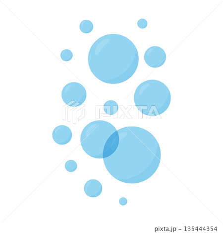 Soft blue bubble. Flat vector water bubbles for hygiene and cosmetic backgrounds Soft blue bubble. Flat vector water bubbles for hygiene and cosmetic backgrounds 135444354
