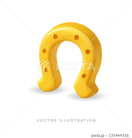 3d golden horseshoe. Lucky slot symbol. Gambling fortune charm, casino bonus render. St. Patricks day illustration 3d golden horseshoe. Lucky slot symbol. Gambling fortune charm, casino bonus render. St. Patricks day illustration 135444358
