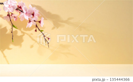 影で表現する桜のある静かな背景6 135444366