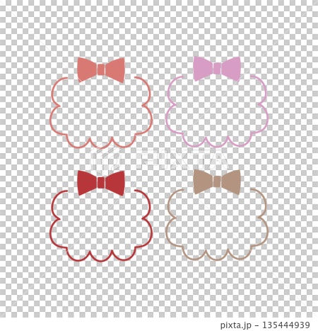 Frame material with simple ribbon [Valentine's Day] 135444939