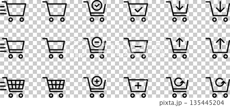 Editable line icon illustration of a shopping cart/cart 135445204