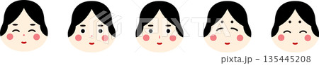 節分のおたふくのイラスト 135445208