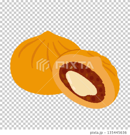 ピザまんのイラスト ピザまんのイラスト 135445636