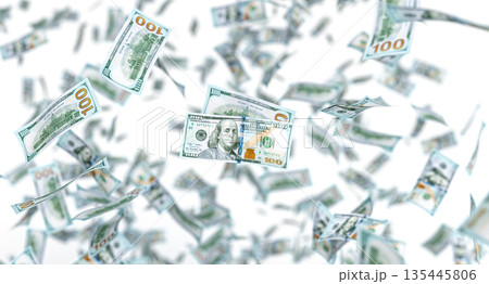 Dollar banknotes 3d success, and financial abundance Dollar banknotes 3d success, and financial abundance 135445806