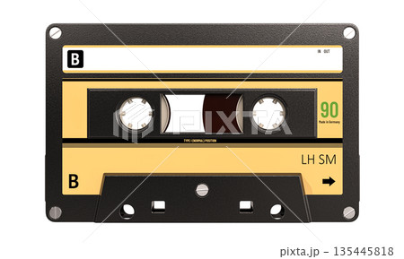 Vintage audio cassette tape 3d isolated 135445818