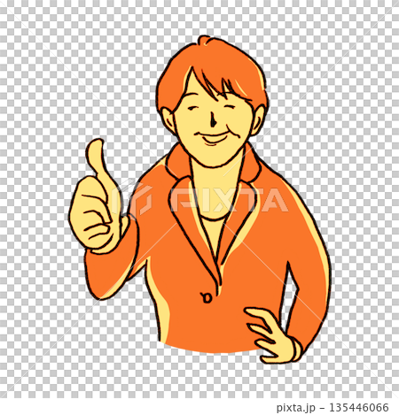 グッ！とするミドルビジネスウーマン【鉛筆画黄系】 135446066