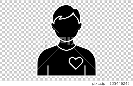 Subject Icons: Heart and person illustration icons symbolizing morality and ethics Subject Icons: Heart and person illustration icons symbolizing morality and ethics 135446243