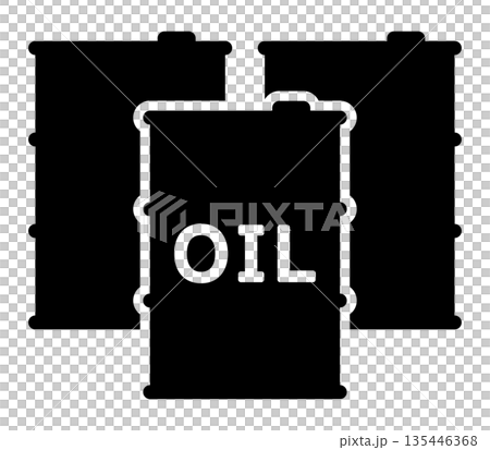 三個油桶的簡單黑白圖標 135446368