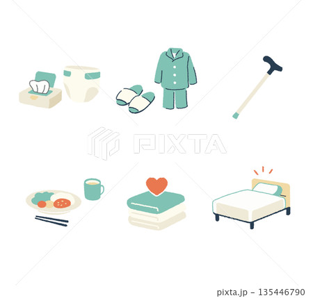 介護アイコンセット 介護アイコンセット 135446790