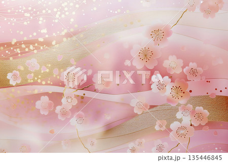 桜の和風デジタルアート 135446845