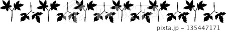 新緑の季節にぴったりな芽の手書き風 モノクロ カット素材 135447171
