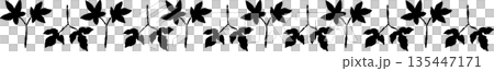 新緑の季節にぴったりな芽の手書き風 モノクロ カット素材 135447171