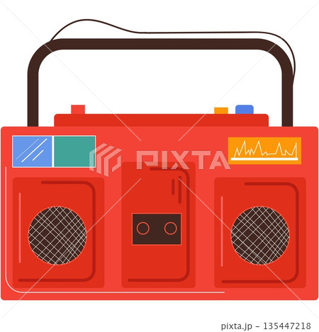 Boombox vector radio icon retro music speaker Boombox vector radio icon retro music speaker 135447218