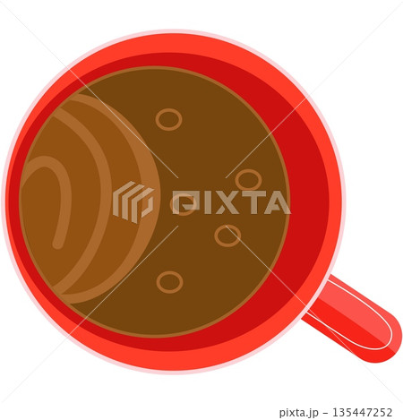 Coffee mug vector isolated cup icon top view 135447252