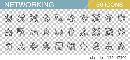 Business network icon set Business network icon set 135447301