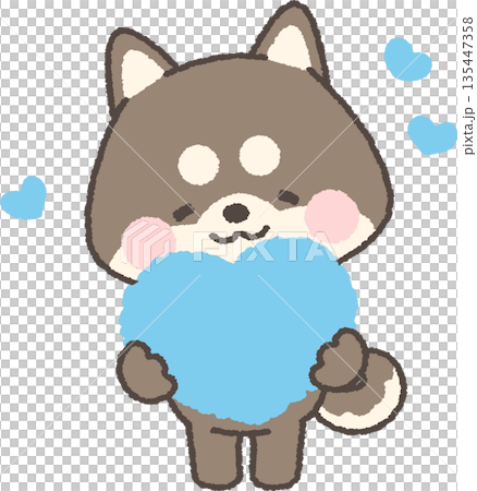 Black Shiba Inu with a heart 135447358