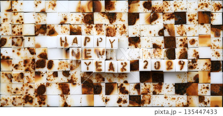 年賀素材 HAPPY NEW YEAR 2029年 年賀素材 HAPPY NEW YEAR 2029年 135447433