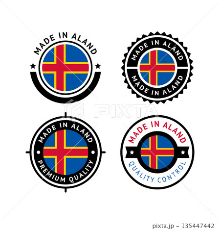 National flag of the Aland, set flat vector icons 135447442