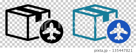 紙箱空運圖標 紙箱空運圖標 135447821