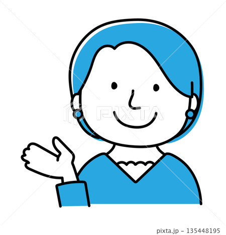 案内をするピアスをしている女性 案内をするピアスをしている女性 135448195