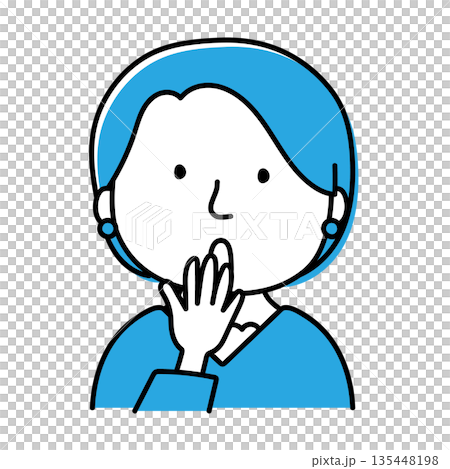 驚いているピアスをしている女性 135448198