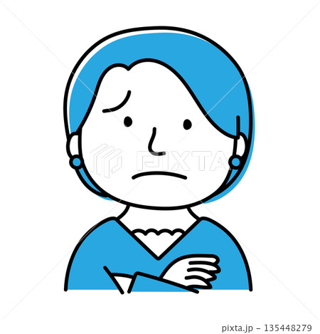 困っているピアスをしている女性 困っているピアスをしている女性 135448279