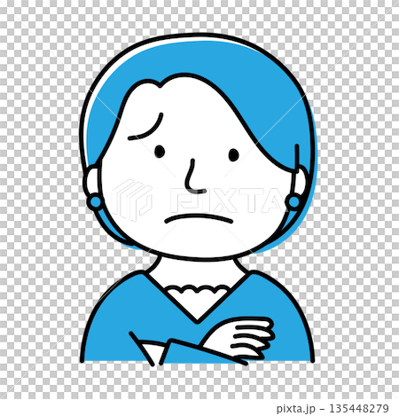 困っているピアスをしている女性 困っているピアスをしている女性 135448279