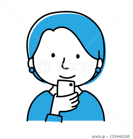 携帯電話を見ているピアスをしている女性 携帯電話を見ているピアスをしている女性 135448280